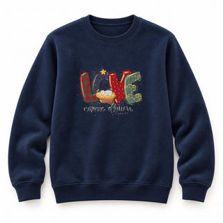 Love Came Down Christmas Sweatshirt Navy