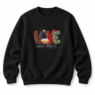 Love Came Down Christmas Sweatshirt Schwarz