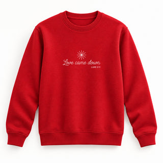 Love came down minimalistic Christmas Sweatshirt Rot