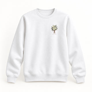Love Came Down Watercolor Christmas Sweatshirt Weiß