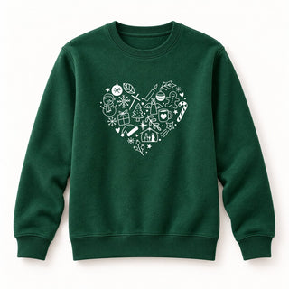 Nativity Collage Christmas Sweatshirt Grün