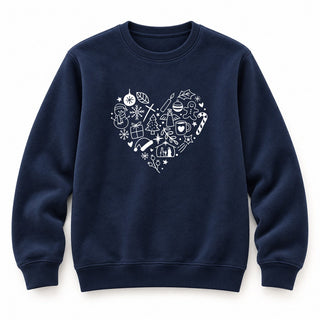 Nativity Collage Christmas Sweatshirt Navy