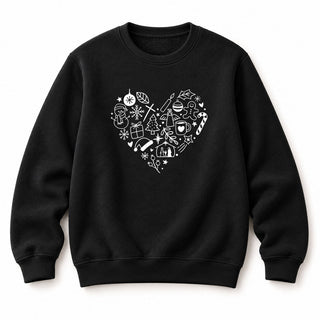 Nativity Collage Christmas Sweatshirt Schwarz