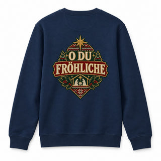 O du fröhliche Christmas Sweatshirt Backprint Navy