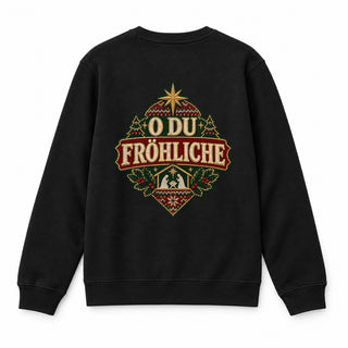 O du fröhliche Christmas Sweatshirt Backprint Schwarz