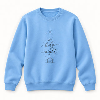 O Holy Night Christmas Sweatshirt Babyblau