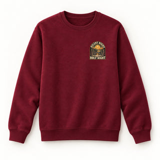 Silent Night Holy Night Christmas Sweatshirt Burgunder