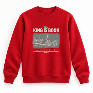 The King is born Christmas Sweatshirt Rot