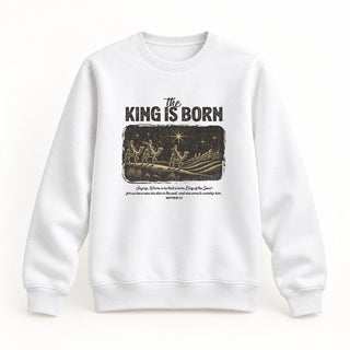 The King is born Christmas Sweatshirt Weiß