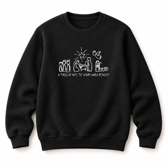 Thrill of Hope weary world rejoices Christmas Sweatshirt