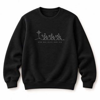 Wise Men Still Seek Him Christmas Sweatshirt Schwarz