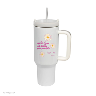 With God Thermobecher von Mountain Movers, 1,2 Liter Edelstahl