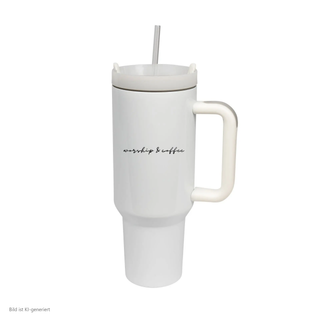 Worship and Coffee Thermobecher von Mountain Movers, 1,2 Liter