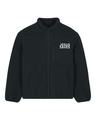 Jesus Saves Teddy Jacke Schwarz