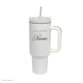 Called by Name Thermobecher mit Serifenversalien und Kalligrafie