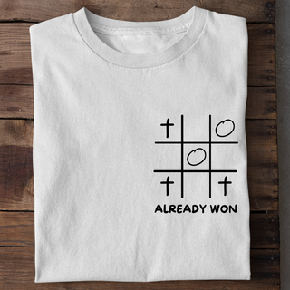 Already Won Shirt Detailansicht, Mountain Movers christliche Streetwear