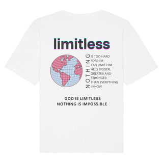 Limitless Oversized Shirt BackPrint Detailansicht, Mountain Movers christliche Streetwear