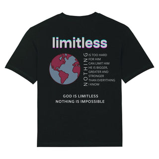 Limitless Oversized Shirt BackPrint Variante, Mountain Movers christliches Design