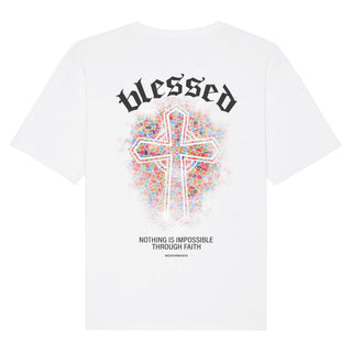 Blessed Oversized T-Shirt BackPrint Variante, Mountain Movers christliches Design