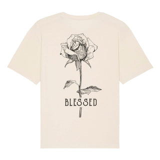 Blessed Rose Oversized Shirt BackPrint Detailansicht, Mountain Movers christliche Streetwear