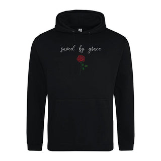 Saved by Grace Rose Hoodie, christliche Streetwear von Mountain Movers