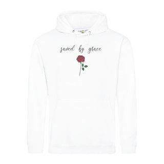 Saved by Grace Rose Hoodie Variante, Mountain Movers christliches Design