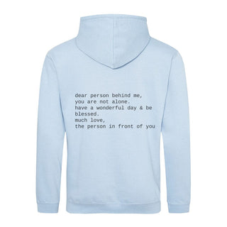 Dear Person Hoodie BackPrint Detailansicht, Mountain Movers christliche Streetwear