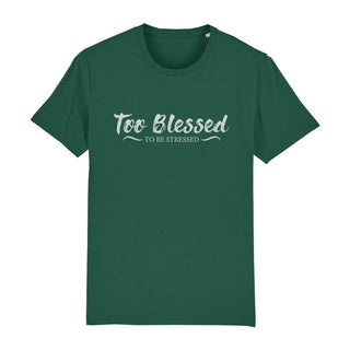 Too Blessed T-Shirt Detailansicht, Mountain Movers christliche Streetwear
