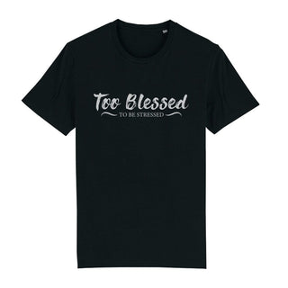 Too Blessed T-Shirt Detailansicht, Mountain Movers christliche Streetwear