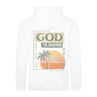 God is good Hoodie BackPrint Detailansicht, Mountain Movers christliche Streetwear