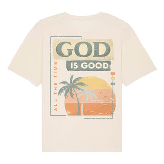 God is Good Oversized Shirt BackPrint Detailansicht, Mountain Movers christliche Streetwear