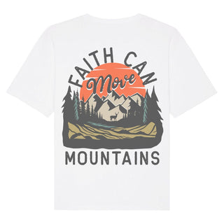 Mountains Retro Oversized Shirt BackPrint Variante, Mountain Movers christliches Design