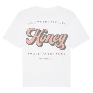 Honey Oversized Shirt BackPrint Detailansicht, Mountain Movers christliche Streetwear