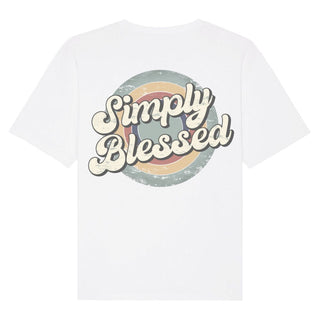Simply Blessed Oversized Shirt BackPrint Variante, Mountain Movers christliches Design