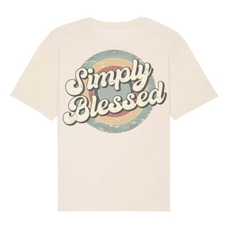 Simply Blessed Oversized Shirt BackPrint Detailansicht, Mountain Movers christliche Streetwear