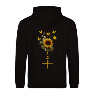 Sunflower Faith Hoodie BackPrint, christliche Streetwear von Mountain Movers