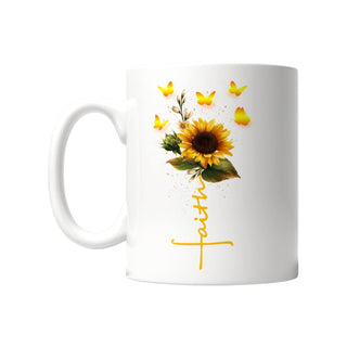 Faith Sunflower Tasse Variante, Mountain Movers christliches Design