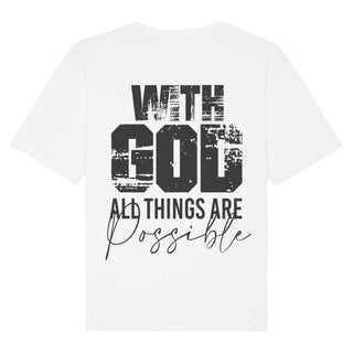 With God Oversized Shirt BackPrint Detailansicht, Mountain Movers christliche Streetwear