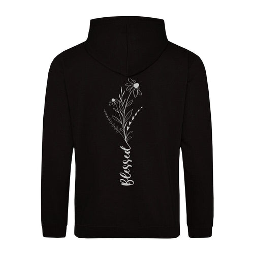 Gezegende bloem terug hoodie rugprint