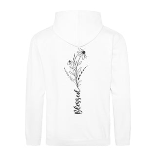 Blessed Flower Back Hoodie BackPrint Variante, Mountain Movers christliches Design