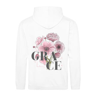 Grace Flower Hoodie BackPrint, christliche Streetwear von Mountain Movers
