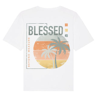 Blessed Retro Oversized Shirt BackPrint Detailansicht, Mountain Movers christliche Streetwear