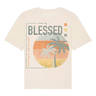 Blessed Retro Oversized Shirt BackPrint Detailansicht, Mountain Movers christliche Streetwear