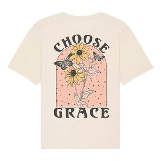 Choose Grace Oversized Shirt BackPrint Detailansicht, Mountain Movers christliche Streetwear