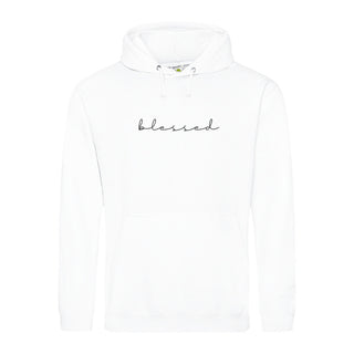 Blessed Kalligraphie Hoodie Variante, Mountain Movers christliches Design