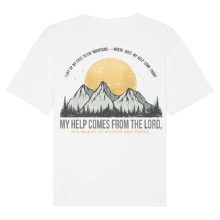 My Help comes from the Lord Oversized Shirt BackPrint Variante, Mountain Movers christliches Design