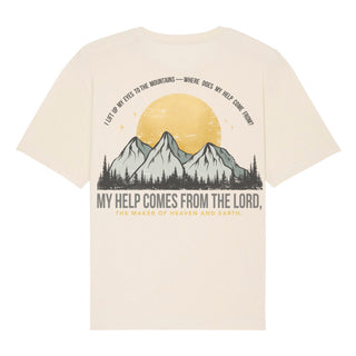 My Help comes from the Lord Oversized Shirt BackPrint Detailansicht, Mountain Movers christliche Streetwear