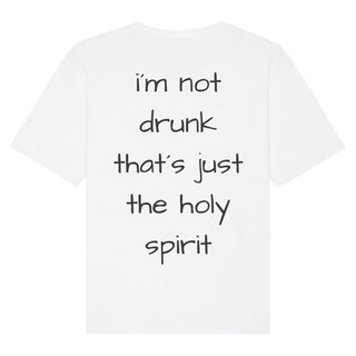 Holy Spirit Drunk Oversized Shirt BackPrint Detailansicht, Mountain Movers christliche Streetwear