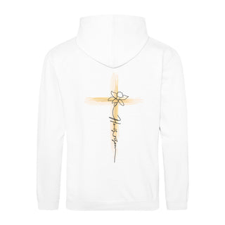 HE is Risen Narzisse Hoodie BackPrint Variante, Mountain Movers christliches Design