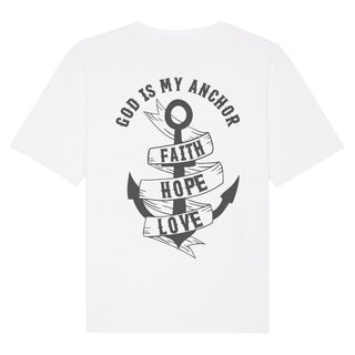Anchor Oversized Shirt BackPrint Detailansicht, Mountain Movers christliche Streetwear
